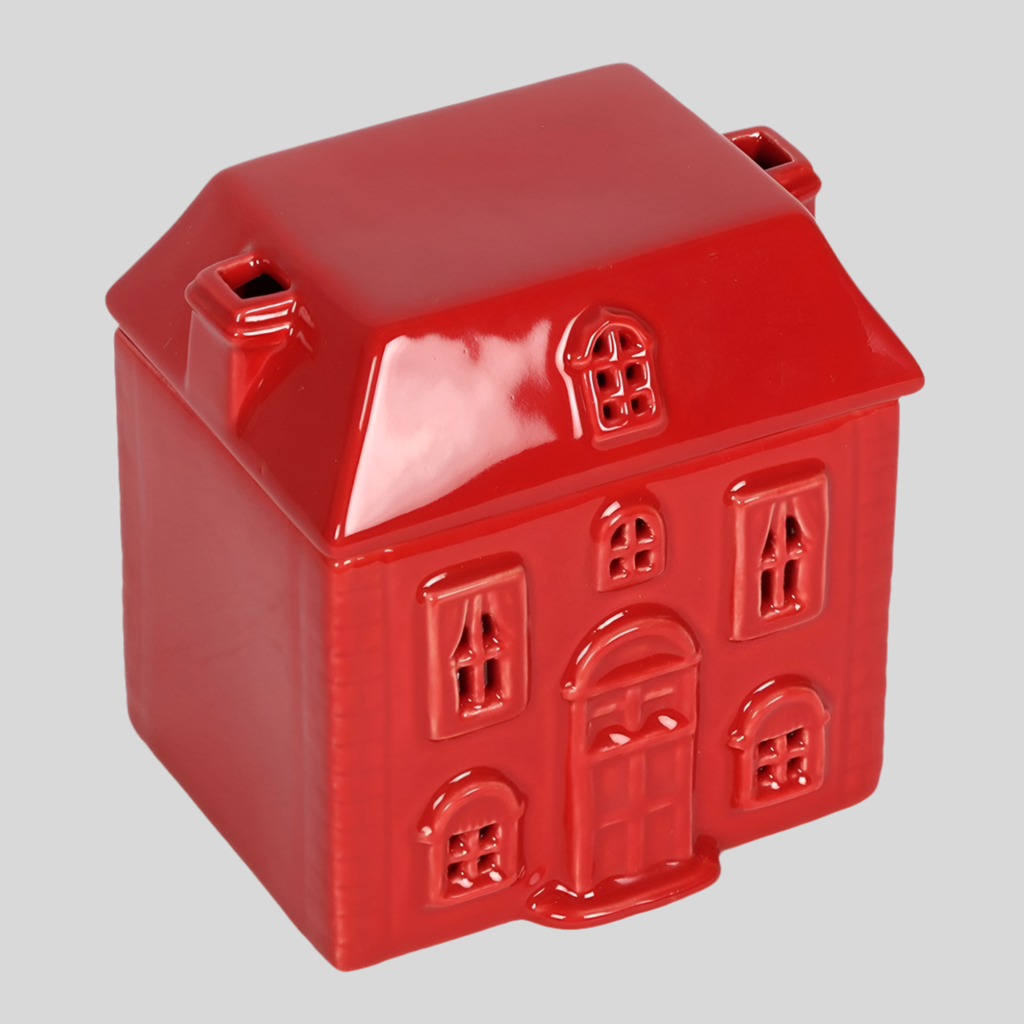 Red Ceramic House Wax Burner