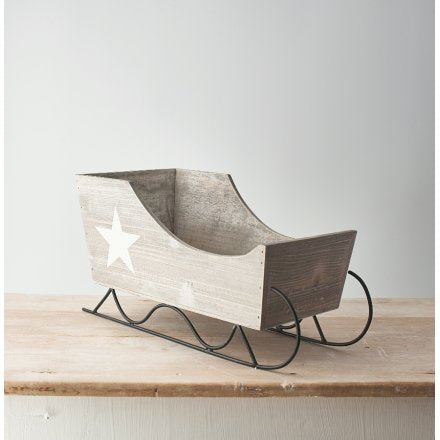 Large Wood Decorative Sleigh