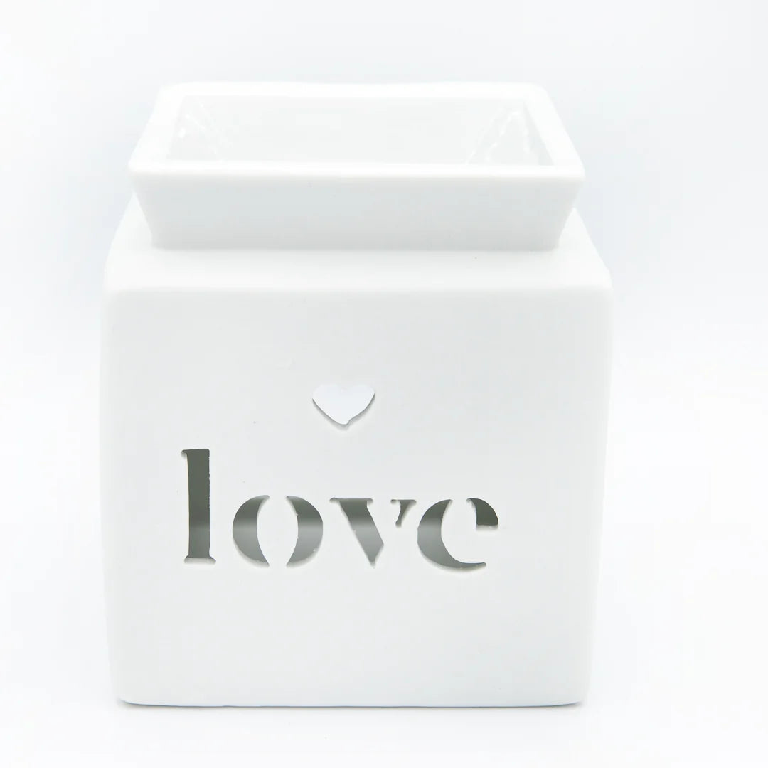 White Love Square Wax Burner