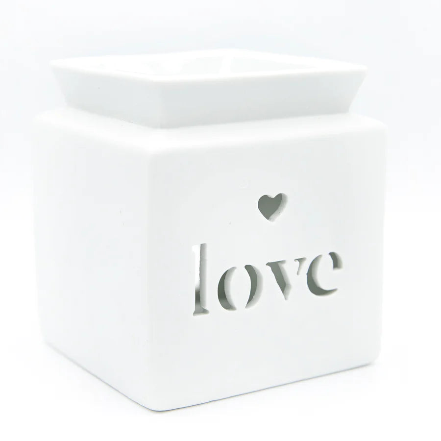 White Love Square Wax Burner