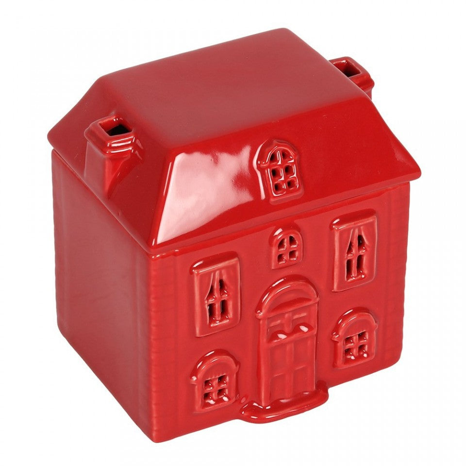 Red Ceramic House Wax Burner